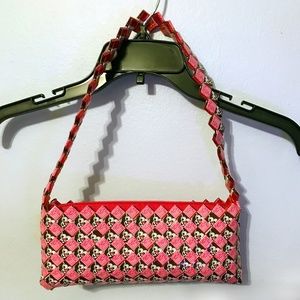 Vintage Candy Wrapper Clutch/Purse, Pink , Zipper, Like New Condition